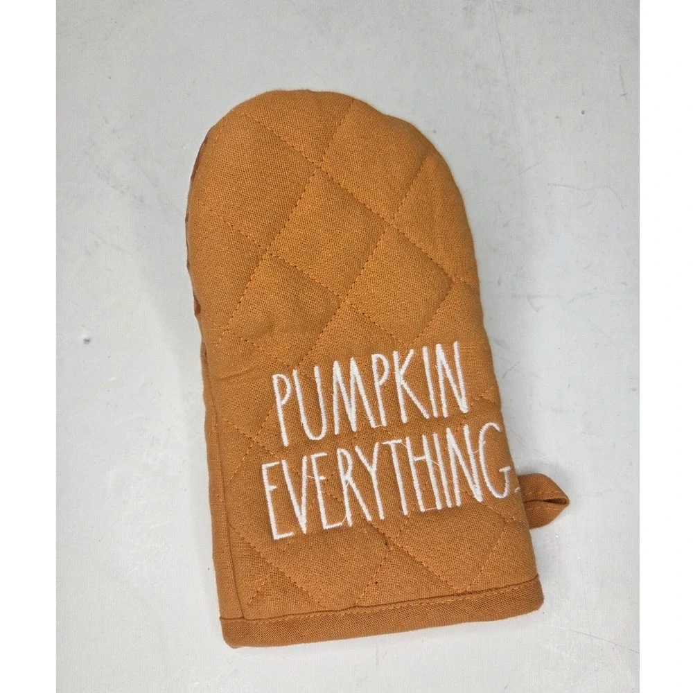 Rae Dunn Pumpkin Everything Fall Quilted Orange Kitchen Oven Mitt Farmhouse